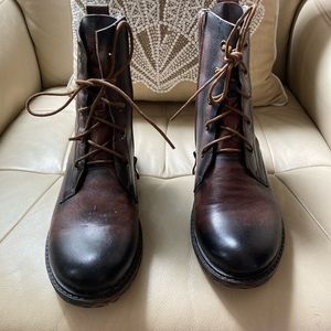 Socofy Brown Leather Boots Size 9